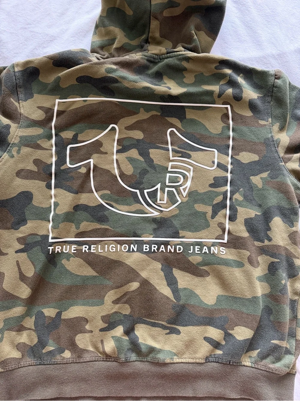 True Religion Men’s Camo Hooded Sweatshirt - Green Camo
